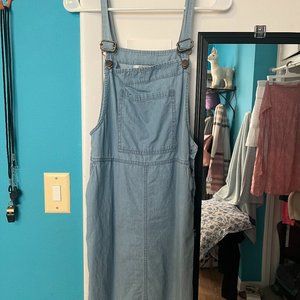 blue washed denim dress